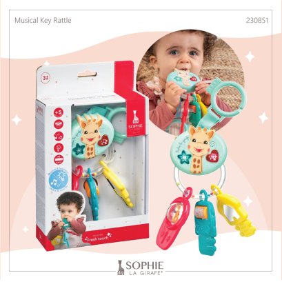 ของเล่นแขวนเขย่ากุญแจโซฟี พร้อมดนตรี Musical Key Rattle Sophie La Girafe